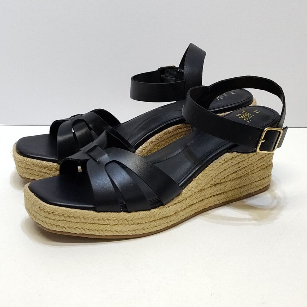 Time and Tru Espadrille Wedge Sandal Strappy Adjustable Ankle Strap Size 11 NWOT